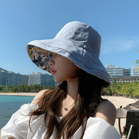 Baqcunre Sun Hats for Women, Womens Outdoor Solid Flower Printed Sun Hat Flower Printed Casual Elegant Sun Hat, Sun Hats for Men, Sun Hats for Women Uv Protection