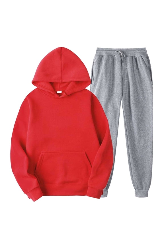 Sweatsuits Women 2 Piece Outfit,Women with Pants Hoodie Plus Leisure Winter Fleece Hooded Plush Women Suits Red