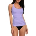 thumbnail image 1 of Baqcunre Plus Size Swimwear, Tankini Tops for Women Swimwear Top Tummy Bathing Suit Top No Bottom Purple L, 1 of 4