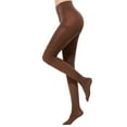thumbnail image 1 of Baqcunre Tights for Women,Semi Opaque Girls Leggings Solid Color Footed Pantyhose Tights Coffee, 1 of 7