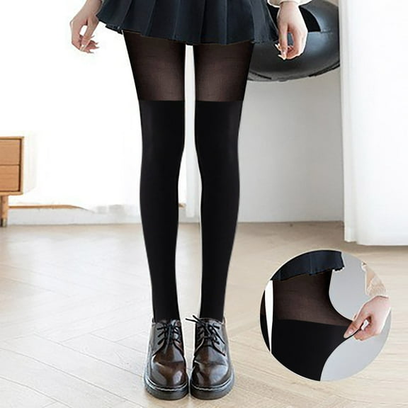 Baqcunre Clearance! Tights for Women, Women's Black Splicing Short Mid Thigh Calf Kneehigh Bottoming Stockings, Leggings for Women, White Tights