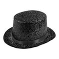 thumbnail image 1 of Baqcunre Top Hat, Men's Festive Jazz Hat Stage Performance Faced Flat Hat Black A, 1 of 4