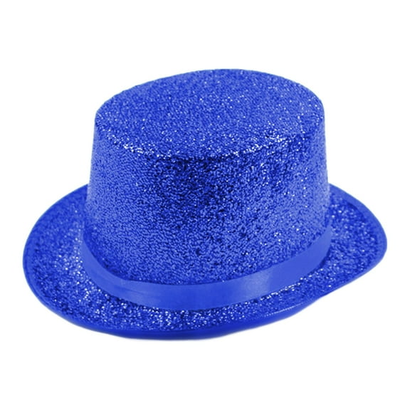 Baqcunre Top Hat, Men's Festive Jazz Hat Stage Performance Faced Flat Hat Blue2 A