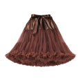 thumbnail image 1 of Baqcunre Tulle Skirts for Women Midi Long Fairy Skirt Tutu A-Line Mesh Layered High Elastic Waist Skirts One Pack Brown One Size, 1 of 4