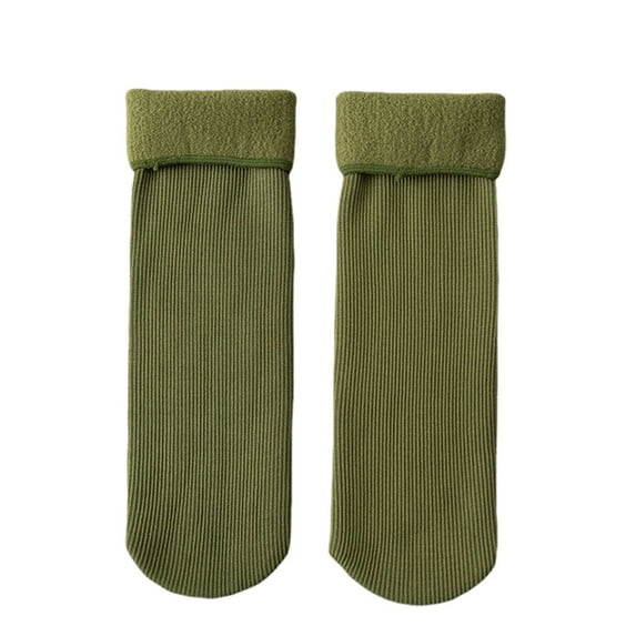 Baqcunre Ultra Soft Velvet Slim Thermal Socks, Fleece Cozy Socks for Women (Mixed Colors 1Pc), Slim Winter Warm Socks Army Green One Size