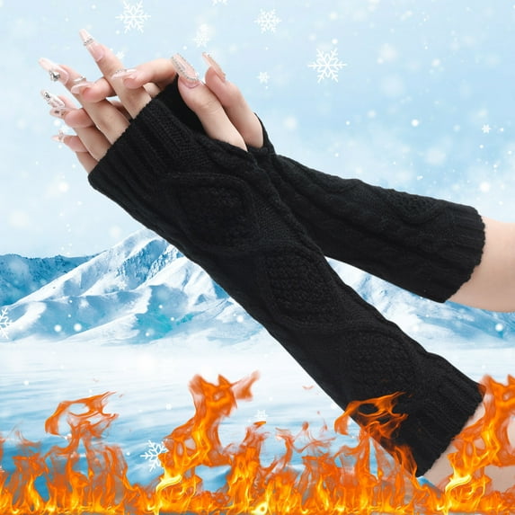 Baqcunre Warm Gloves, Winter Gloves for Women Warm Glove Windproof Elastic Texting Black Gloves Thermal Gloves for Womens, Knitted Gloves, Heating Gloves