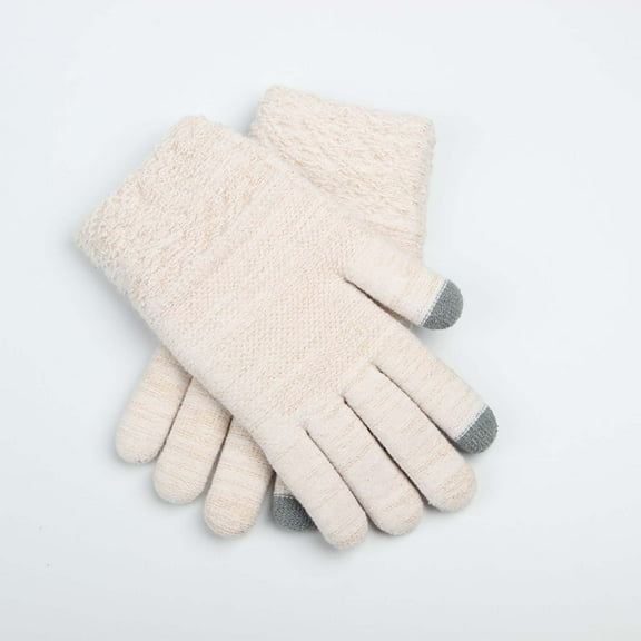 Baqcunre Warm Gloves, Winter Warm And Fashionable Solid Color Knitted Full Finger Gloves for Men And Women, Knitted Gloves, Heating Gloves