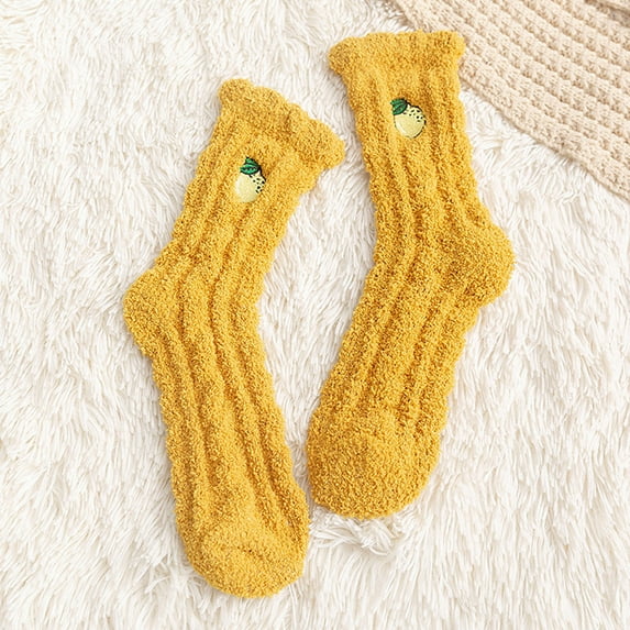 Baqcunre Warm Socks for Women, Women Winter Warm Ladies Floor Slouchy Socks Peach Women Fruit Socks, Comfy Socks Women Fuzzy Warm, Mens Warm Socks, Snow Socks