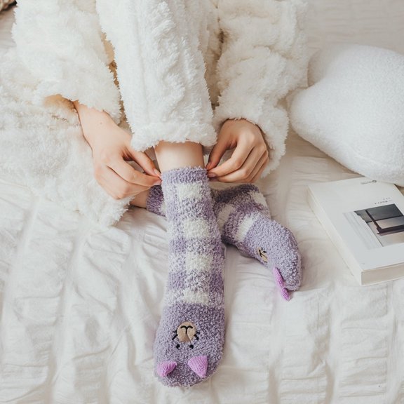 Baqcunre Clearance! Warm Socks for Women, Womens Fuzzy Socks Fluffy Slipper Soft Cabin Fleece Sleep Cozy Socks, Warm Socks for Men, Fleece Socks Women, Fleece Socks