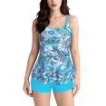 thumbnail image 1 of Baqcunre Women's Printed Two Piece Split Plus Size Swimsuit with Bra Pads, 1X Swimsuit Set Sky Blue L, 1 of 6