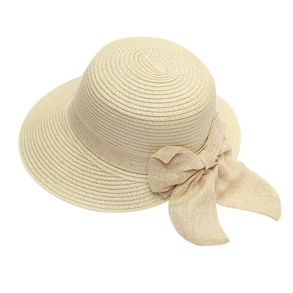 Baqcunre Women's Sun Hats,Hats for Women Wide Bongrace Women Beach Hat Little Girl Sun Cap Foldable Ladies Hats Beige