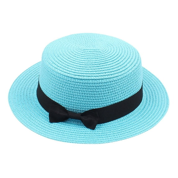 Baqcunre Women's Sun Hats,Solid Beach Sun Hat for Women - Summer Visor Cap with Stylish Design Sky Blue