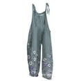 thumbnail image 1 of Baqcunre Women's Vintage Floral Print Sleeveless Jumpsuit - Retro Chic Romper for Summer, 1Pc Jumpsuit Purple M, 1 of 3