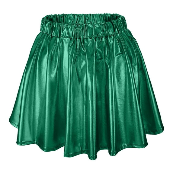 Baqcunre Womens Sequin Skirt Sparkly Skirt for Women Ruffle Skirt Glitter Skirt Shiny Skirt Pleated Skirt One Pack Green L