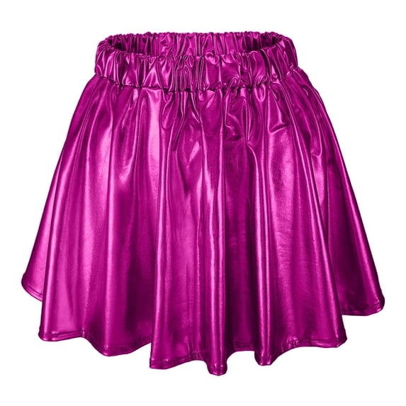 Baqcunre Womens Sequin Skirt Sparkly Skirt for Women Ruffle Skirt Glitter Skirt Shiny Skirt Pleated Skirt One Pack Hot Pink L