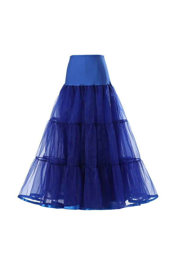 Womens Wedding Dress Petticoat Rockabilly Tutu Skirt Puffy Slips Underskirt Ballet Skirt Petticoats 1Pc Half Skirt Dark Blue M