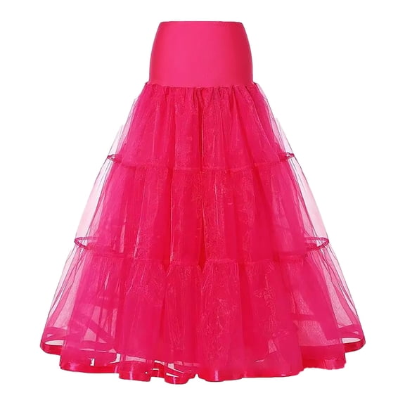 Baqcunre Womens Wedding Dress Petticoat Rockabilly Tutu Skirt Puffy Slips Underskirt Ballet Skirt Petticoats 1Pc Half Skirt Hot Pink M
