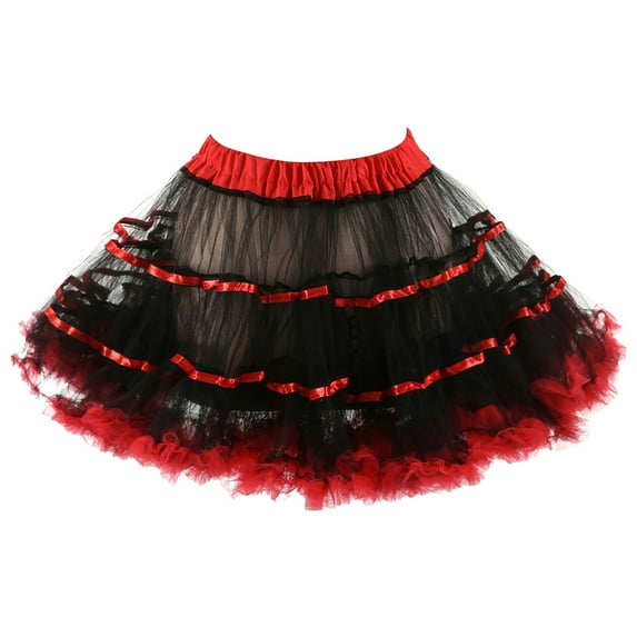 Baqcunre Womens Wedding Dress Petticoat Rockabilly Tutu Skirt Puffy Slips Underskirt Ballet Skirt Petticoats 1Pc Half-Body Dress Red One Size
