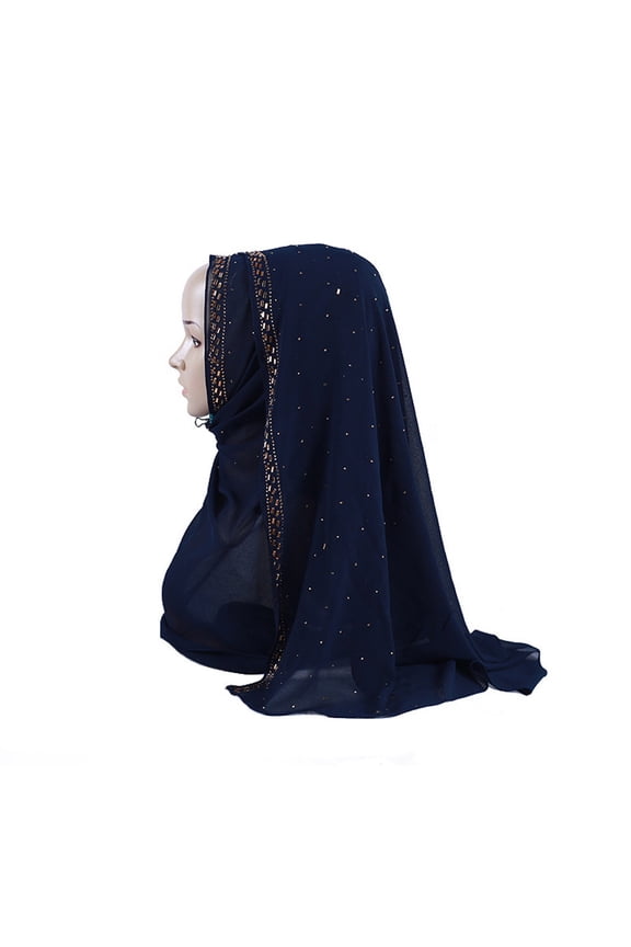 Wrap Cap for Women Black Hair, Gold Glitters Plain Chiffon Muslim Hijab Scarf Shawl Head Wrap, Satin Wrap Cap, Sleep Caps for Women