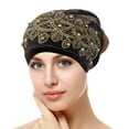 thumbnail image 1 of Baqcunre Wrap Cap for Women Black Hair, Womens Fashion Cap Lace Sequin Printed Beaded Solid Flat Cap, Satin Wrap Cap, Sleep Caps for Women, 1 of 3