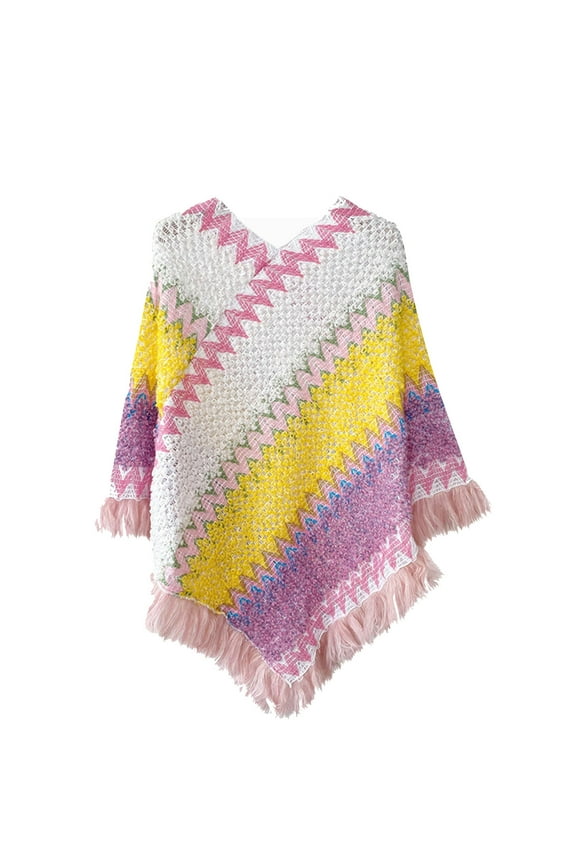 Wraps for Women,Womens Ethnic Print Patchwork Poncho Knitted Shawl Scarf Pullover Shawl Women's Sweater Scarf Tassel Hem Shawl Wrap Yellow