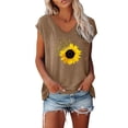 thumbnail image 1 of Baqcunre Corset Top Women Cap Sleeve Vest V Neck Solid Color Casual Shirt Loose Shirt Tops For Women 2023 Shirts For Women Khaki XL, 1 of 6