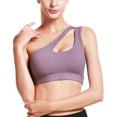 Baqcunre Corset Top Women'S Sports Underwear One Shoulder Vacuous Vest Gathered Shockproof Running Sports Beautiful Back Bra Womens Tops Sweatshirt For Women Purple XXL