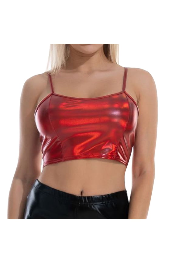 Corset Top Women's Pu Leather U Neck Sleeveless Solid Camisole Crop Tank Top Tank Tops For Women 2023 Womens Tops A L