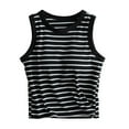 thumbnail image 1 of Baqcunre Corset Top Women's Stripes With Chest Pad Without Wearing Bra One Tank Top Sling Tank Tops For Women 2023 Womens Tops Black XL, 1 of 8