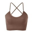 thumbnail image 1 of Baqcunre Corset Tops For Women Sports Bra Padded Crossback Bustier Without Underwire Spaghetti Straps Fitness Bra Push Up Longline Sports Bra Top Womens Blouses Sweatshirt For Women Khaki One Size, 1 of 7