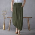thumbnail image 1 of Baqcunre Cotton And Retro Literary Loose Large Size Pinched Foot Pants Elastic Waist Casual Pants bloomers Pants For Women Joggers For Women Sweatpants Women,Women'S Pants,Color Green,Size S, 1 of 8