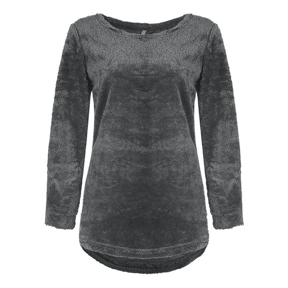 Baqcunre Crew Neck Plush Top Long Sleeve Thin Fashion Ladies Pullover Sweater Womens Tops Fall Sweaters For Women Trendy Women'S Sweaters Women Clothing Sweaters For Women,Color Grey,Size L