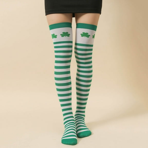 Baqcunre Crew Socks for Women, Irish St. Middle Stripe Women Socks Girls Festive Fashion Stockings Socks, Grip Socks, Mens Dress Socks