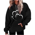 thumbnail image 1 of Baqcunre Crewneck Sweatshirts 2024 Sweatshirt Cute Heart Shaped Printed Pullover Crewneck Long Sleeved Shirt /Autumn(Black S-4XL),Womens Sweatshirt Womens Tops Valentine'S Day Shirts For Women, 1 of 3
