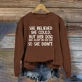 thumbnail image 1 of Baqcunre Crewneck Sweatshirts She Could But Her Dog Was Asleep On Her Lap Funny Saying Dog Mom Shirts(Coffee S-4XL),Womens Sweatshirt Womens Tops Valentine'S Day Shirts For Women, 1 of 4