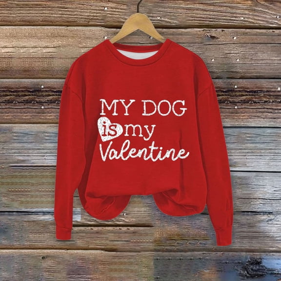 Baqcunre Crewneck Sweatshirts Do Everything In Love Print Sweatshirt Crew Neck Shirt Pullover Sweatshirt(Red S-XXL),Womens Sweatshirt Womens Tops Valentine'S Day Shirts For Women