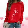 thumbnail image 1 of Baqcunre Crewneck Sweatshirts Print Loose Round Neck Pullover TopsLong Sleeve Workout Shirts Blouse Valentine Day(Red S-XXL),Womens Sweatshirt Womens Tops Valentine'S Day Shirts For Women, 1 of 4