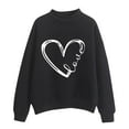 thumbnail image 1 of Baqcunre Crewneck Sweatshirts Printing Sweatshirt Top Long Sleeved Sweatshirt Casual Blouse Temperament Pullover Top(Black S-XXL),Womens Sweatshirt Womens Tops Valentine'S Day Shirts For Women, 1 of 4