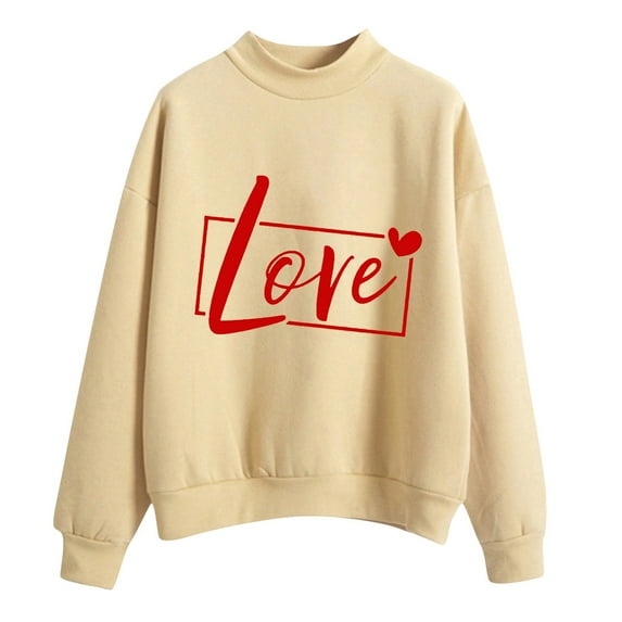 Baqcunre Crewneck Sweatshirts Printing Sweatshirt Top Long Sleeved Sweatshirt Casual Blouse Temperament Pullover Top(White 1 S-XXL),Womens Sweatshirt Womens Tops Valentine'S Day Shirts For Women