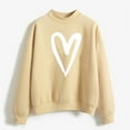 thumbnail image 1 of Baqcunre Crewneck Sweatshirts Round Neck Hoodless Sweater Love Printed Valentine's Day Sweatshirt(Khaki S-2XL),Womens Sweatshirt Womens Tops Valentine's Day Shirts for Women, 1 of 5