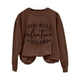 thumbnail image 1 of Baqcunre Crewneck Sweatshirts Solid Color Crew Neck Loose Long Sleeved Print Hoodie(Coffee S-XXL),Womens Sweatshirt Graphic Sweatshirts For Women Womens Tops Valentine'S Day Shirts For Women, 1 of 3