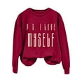 thumbnail image 1 of Baqcunre Crewneck Sweatshirts Solid Color Crew Neck Loose Long Sleeved Valentine's Day Print Hoodie(Red S-XXL),Womens Sweatshirt Womens Tops Valentine'S Day Shirts For Women, 1 of 3