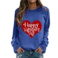 thumbnail image 1 of Baqcunre Crewneck Sweatshirts Women's Sweatshirt Crew Neck Heart Letter Print Long Sleeve Casual Sweat Tops(Blue S-XXL),Womens Sweatshirt Womens Tops Valentine'S Day Shirts For Women, 1 of 4