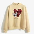 thumbnail image 1 of Baqcunre Crewneck Sweatshirts Women's Warm Sweatshirt Long Sleeve O Neck Soft Love Heart Printed Shirt(Khaki S-XXL),Womens Sweatshirt Womens Tops Valentine'S Day Shirts For Women, 1 of 4