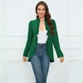 thumbnail image 1 of Baqcunre Crop Tops Women's Autumn And Winter Fashion Ruffle Button Long Sleeve Short Suit Blazer For Women 2023 Fall Outfits Green M, 1 of 9