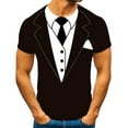 thumbnail image 1 of Baqcunre Dress Shirts For Men T Sleeve Piece Sleeve Short Fashion Two Men'S Suit Street Casual Neck Round Men'S Blouse Suits For Men Tops For Men Black M, 1 of 6