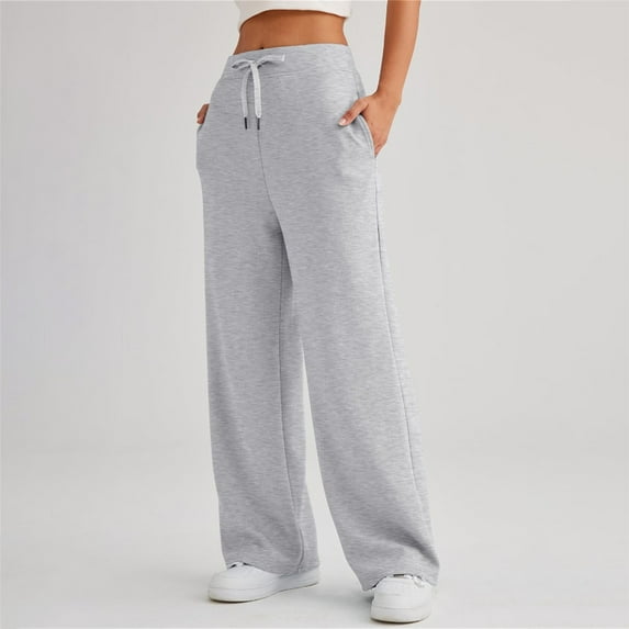 Baqcunre Fall Casual Loose Wide Leg Sports High Waisted Pants Pants For Women Wide Leg Pants Woman High Waisted Pants For Women,Women Clothing Women'S Pants,Color Grey,Size S