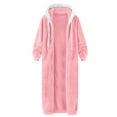 thumbnail image 1 of Baqcunre Fashionable Women'S Long Sleeve Solid Pocket Cardigan Button Top Sweater Knit Hooded Coat Winter Coats For Women,Womens Coats Winter Jackets For Women Coats For Women,Color Pink,Size 3XL, 1 of 7