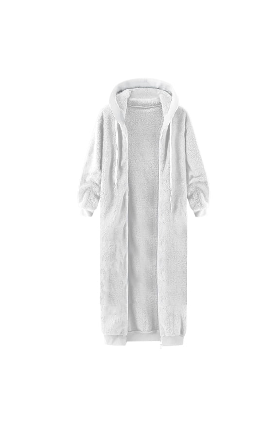 Fashionable Women'S Long Sleeve Solid Pocket Cardigan Button Top Sweater Knit Hooded Coat Winter Coats For Women,Womens Coats Winter Jackets For Women Coats For Women,Color White,Size L