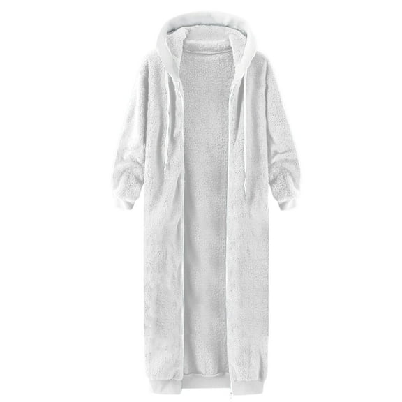 Baqcunre Fashionable Women'S Long Sleeve Solid Pocket Cardigan Button Top Sweater Knit Hooded Coat Winter Coats For Women,Womens Coats Winter Jackets For Women Coats For Women,Color White,Size L